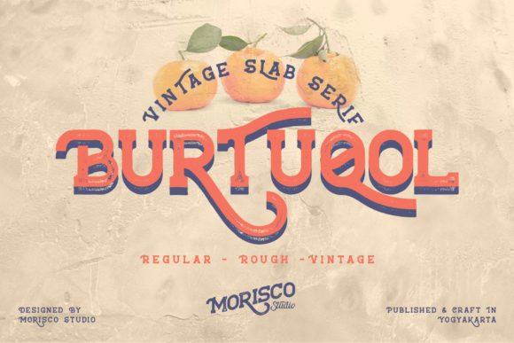 Burtuqol: A Bold Vintage Slab Serif Font for Designers