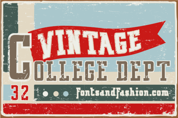 Vintage College Dept_Double: A Bold Choice for Vintage-Inspired Design Projects