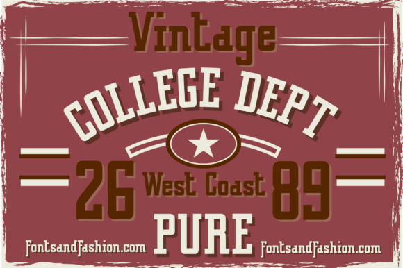 Vintage College Dept Pure: A Timeless Font for Modern Sportswear and Branding